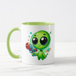 Taza Tout petit extraterrestre avec pistolet à bulles.