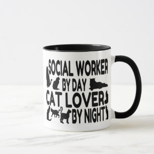 Taza Trabajador social de Cat Lover