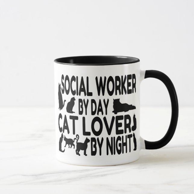 Taza Trabajador social de Cat Lover (Derecha)