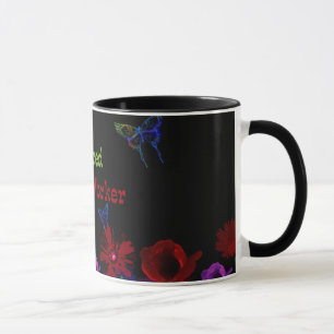 Taza Trabajador social jubilado, diseño floral abstrac