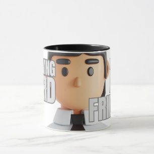 Taza Trabajando Duro Esperando el Viernes – Humor de Of