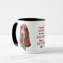 Taza Trabajando duro para mi perro de abejón
