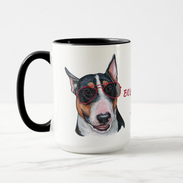 Taza Trabajando duro para mi perro toro terrible (Izquierda)