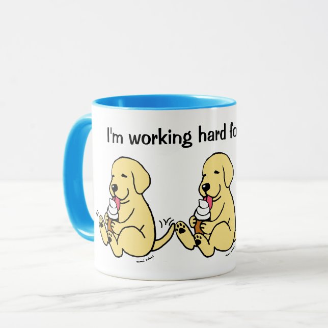 Taza ¡¡Trabajando duro por mis Labs!! Mug. de labradore (Anverso izquierdo)