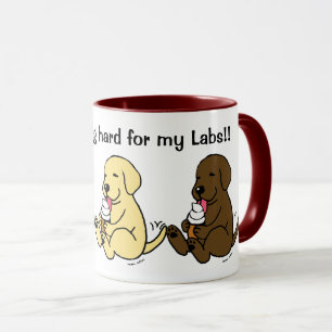 Taza ¡¡Trabajando duro por mis Labs!! Tres Labradors 
