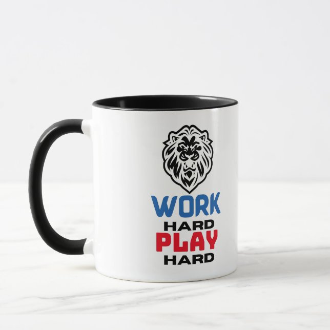 TAZA TRABAJAR DURO JUEGO DURO, LION (Izquierda)