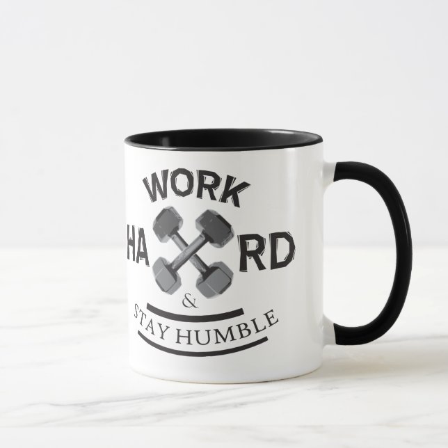Taza Trabajar duro para mantenerse humilde - Dumbbell (Derecha)