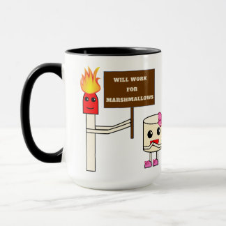 Taza Trabajará para la mug de los malvaviscos