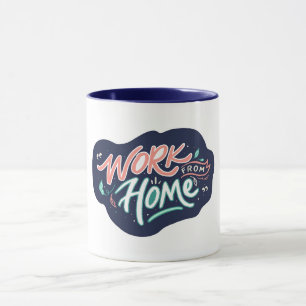 Taza Trabajo desde el azul oscuro de casa
