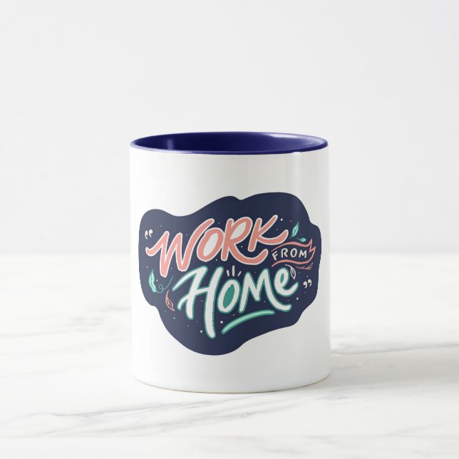 Taza Trabajo desde el azul oscuro de casa (Centro)