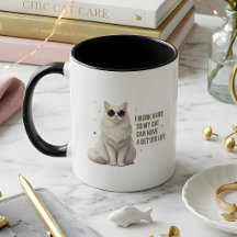 Taza 'Trabajo Duro Para Que Mi Gato Tenga Una Vida