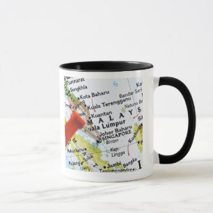 Taza Trace el perno colocado en Singapur en el mapa,