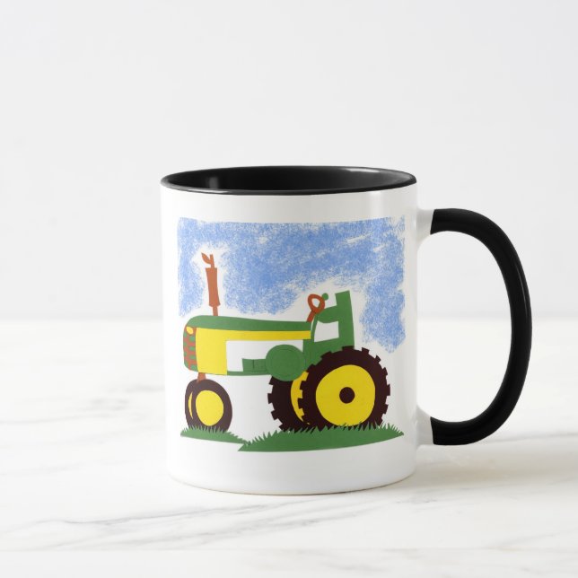 Taza Tractor bajo cielo azul (Derecha)