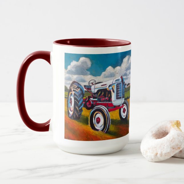 Taza Tractor Painting - Gift for Tractor Enthusiasts (Con donut)