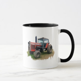 Taza Tractor rojo de Massey Ferguson en el campo