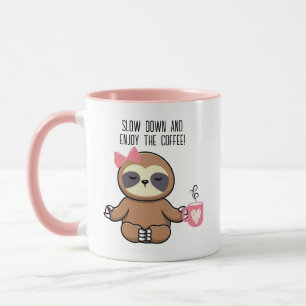 Taza Tragaperras, Bow Rosado, "Despacio Y Disfrute Del 