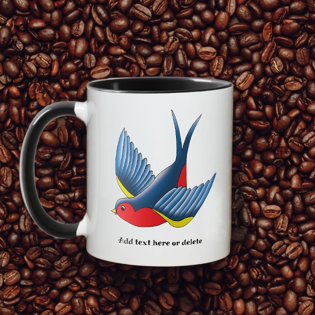 Taza Tragar el tatuaje azul rojo (Subido por el creador)