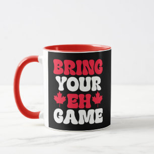 Taza Traiga su juego Eh Bandera Canadiense