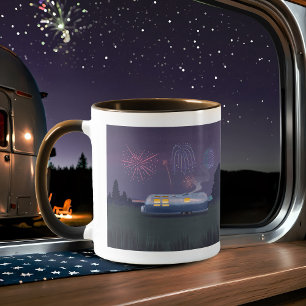 Taza Trailer de viaje Plata RV y café de cielo nocturno