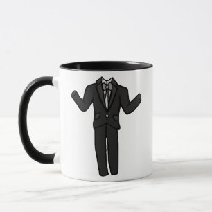 Taza Traje de esmoquin gris oscuro de dibujos animados