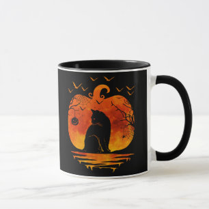 TAZA TRAJE DE HALLOWEEN DE GATO CALABAZA AMANTES DE GAT