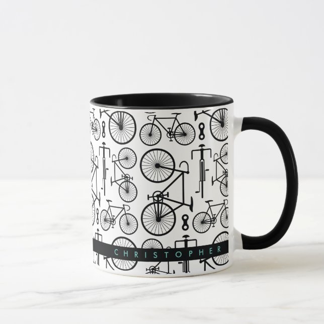 Taza Trama de diseño moderno en blanco y negro (Derecha)