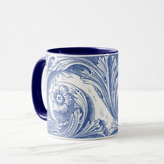 Taza Trama de flor de vintage (Anverso izquierdo)