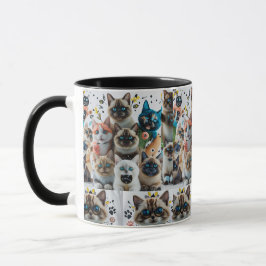 Taza Trama de gatos siameses cúpulos de dos tonos