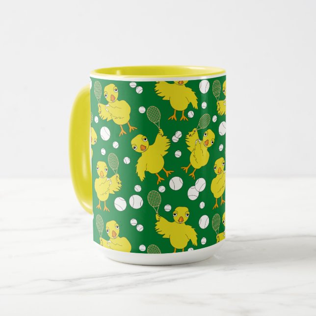 Taza Trama de patrón de chick de tenis (Anverso izquierdo)