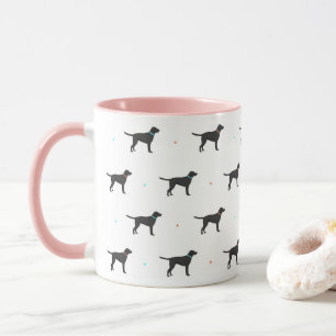 Taza Trama de patrón de labrador negro