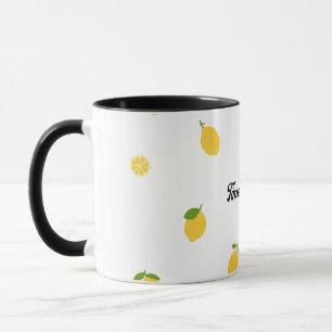 Taza Tramo minimalista de limón cerámico