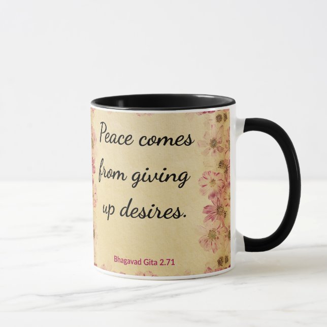 Taza Tranquil Beige Pink Gita Give Up Desires Print (Derecha)