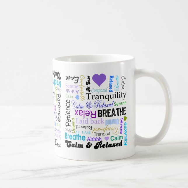 taza tranquila y de relajación del Tensión-alivio (Derecha)