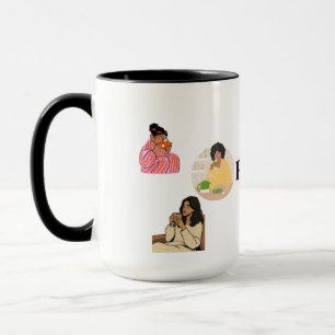 TAZA TRANQUILIDAD DOS TONOS BLANCO NEGRO SORBO DE PAZ