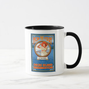 Taza Transbordador del montar a caballo de la mujer -