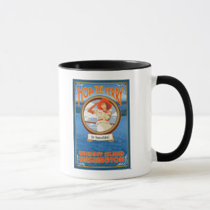 Taza Transbordador del montar a caballo de la mujer -