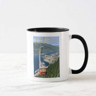 Taza Tranvía sobre poster del viaje del vintage de