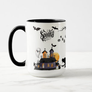 Taza Travesuras a la luz de la luna en blanco y negro
