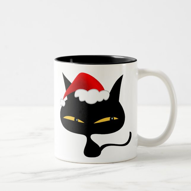 Taza traviesa del gatito del navidad (Derecha)