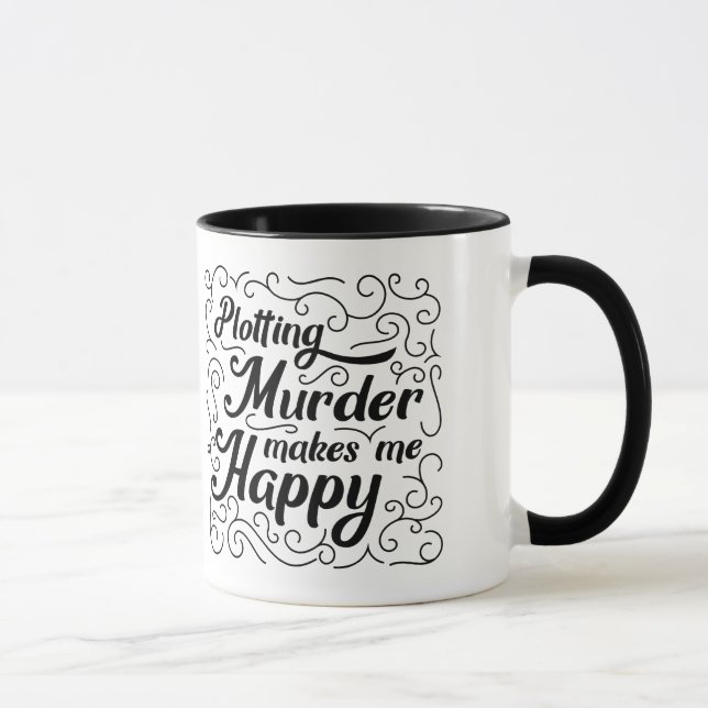 Taza Trazar asesinato me hace feliz (Derecha)