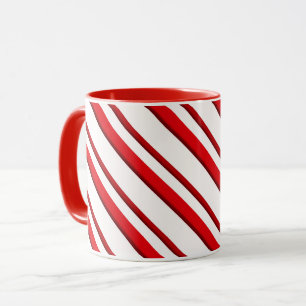 Taza Trazos de cangrejo de caña, de menta roja y blanc