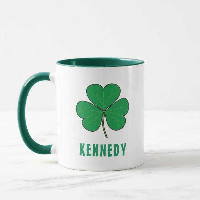 Taza Trébol Verde Irlanda Celta Irlandés Nombre Celta I (Izquierda)