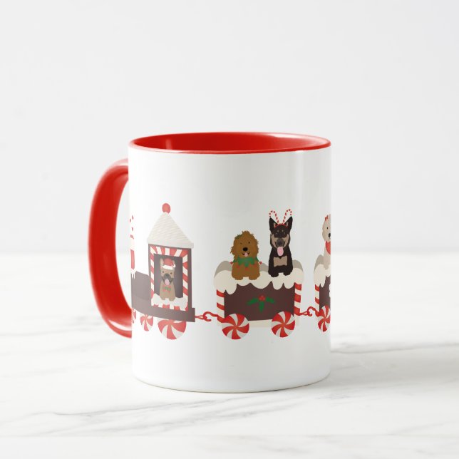Taza Tren de vacaciones para Navidades de perro (Anverso izquierdo)