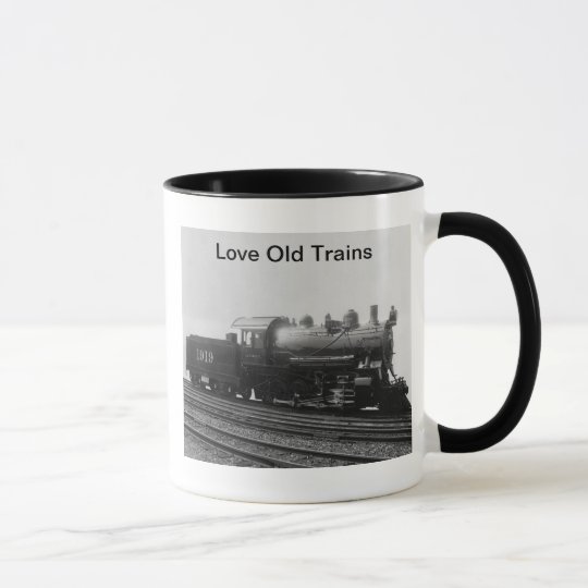 Taza Tren viejo del motor de vapor del vintage de los