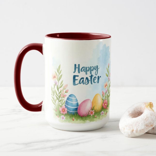 Taza Trendy Easter Eggs Beautiful Collection (Con donut)