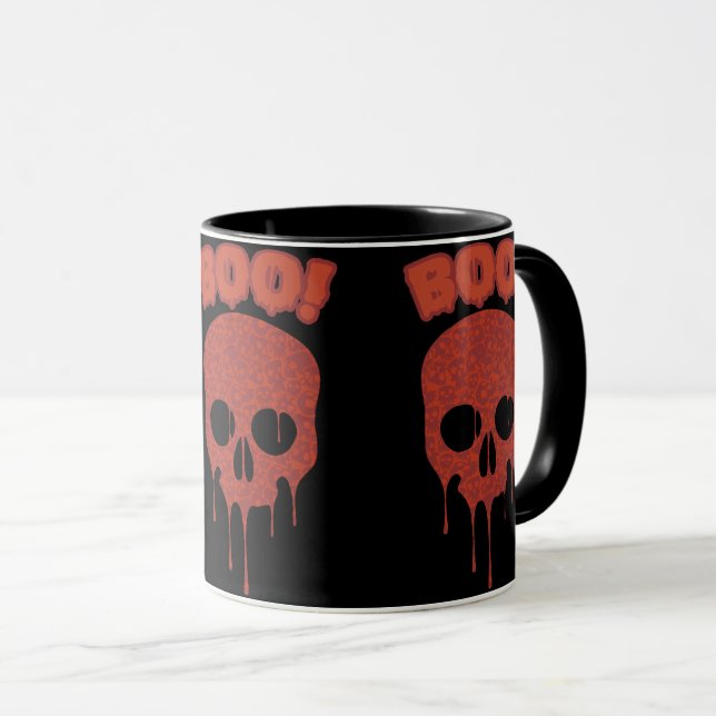 Taza Trendy Halloween Black Boo Skull (Anverso derecho)