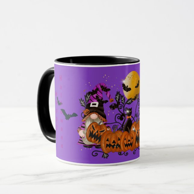 Taza Trendy Happy Halloween Purple Gnome (Anverso izquierdo)