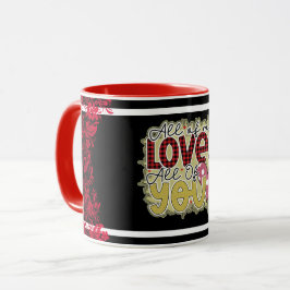 Taza Trendy Love You Día de San Valentín