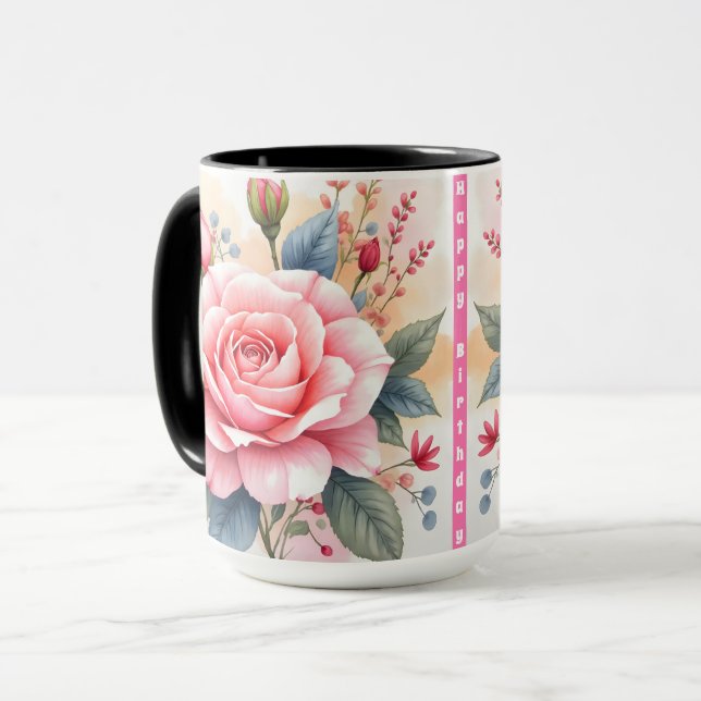 Taza Trendy Luxury Pink Roses Beautiful Collection (Anverso izquierdo)