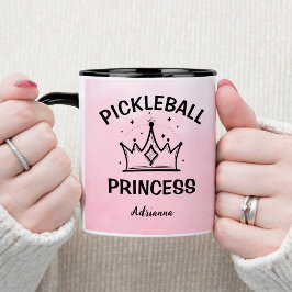 Taza Trendy Pickleball Princess Pink Ombre with Crown